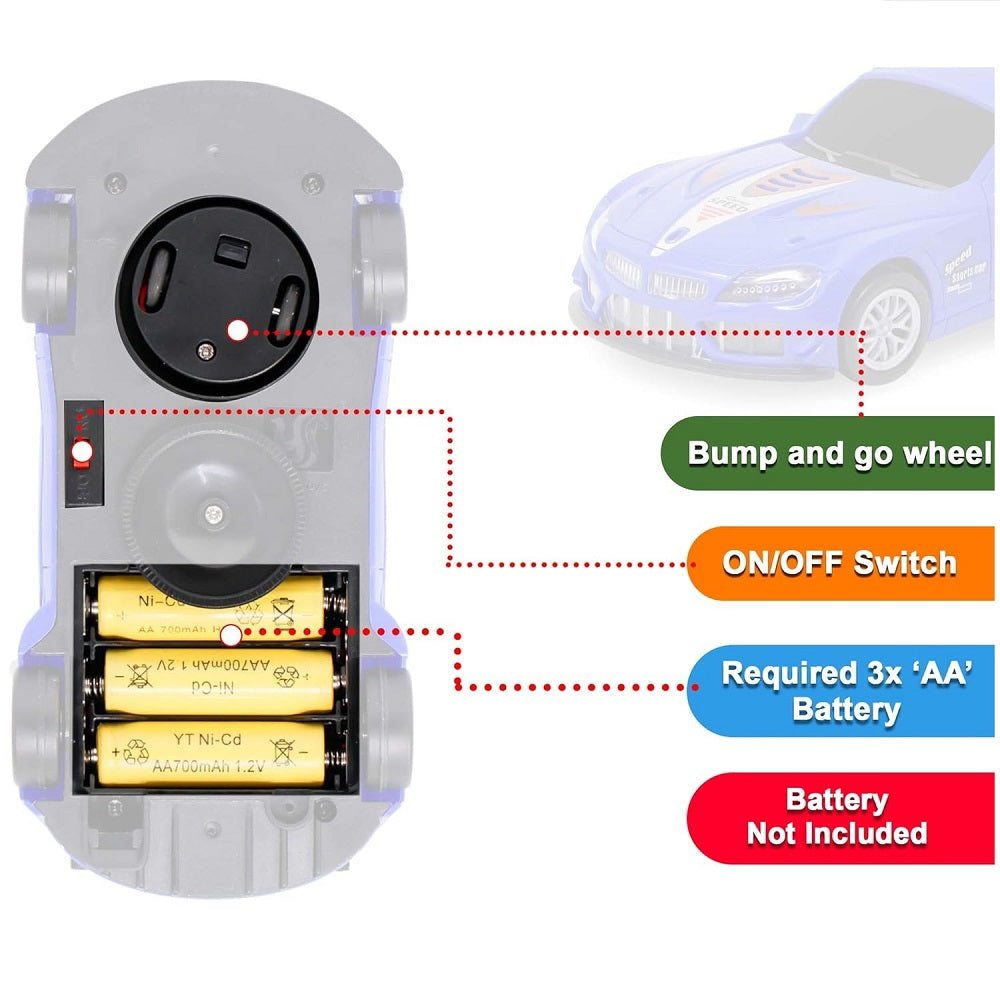 Musical Electric Sports Car With Flashing Lights Bump & Go Action