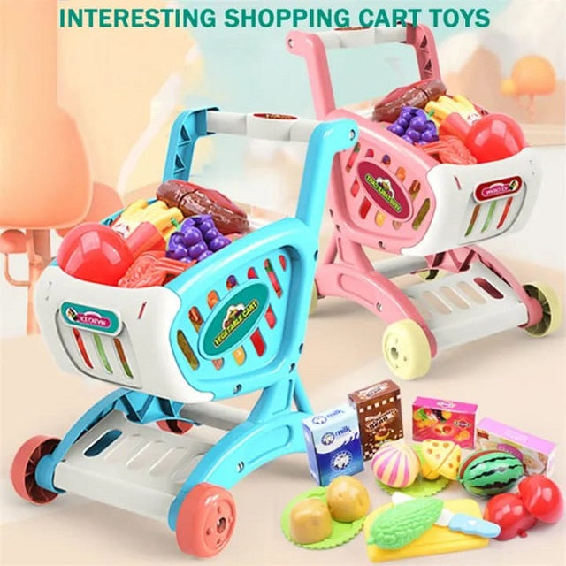 Home Super Market With Shopping Cart Playset 31 Pcs