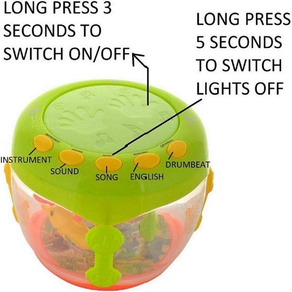 Electronic Musical Flash Drum With Lights & Aquarium