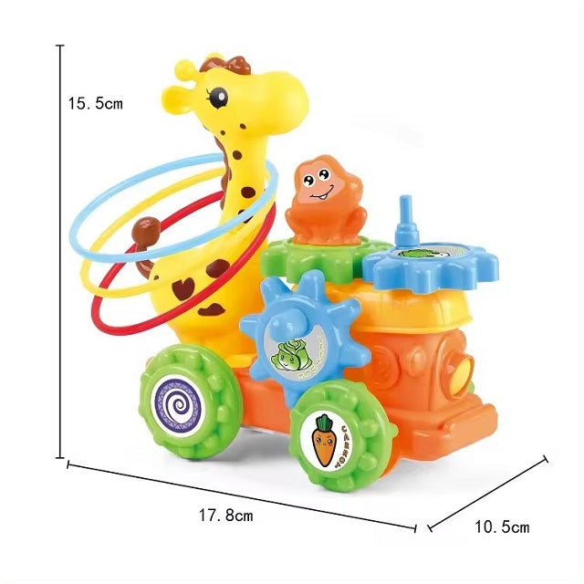 Musical Giraffe With Lights Rotating Gear & Ring Throwing Game