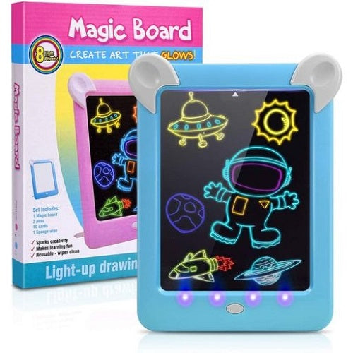 Magic Board 3d Colorful Lighting Up Drawing & Painting Pad