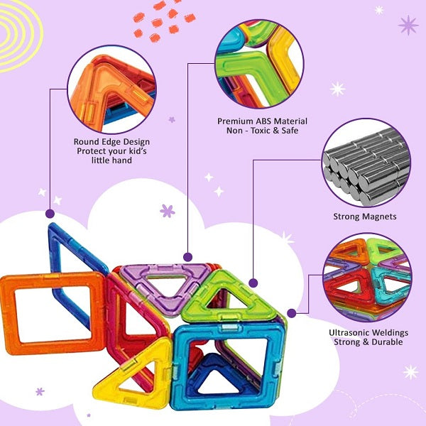 Multicolour Magnetic Sheet 3D Building Blocks 30 pcs