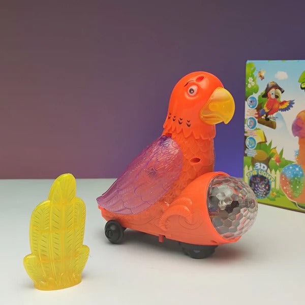 Musical Electric Parrot With Multicolour Flashing Lights