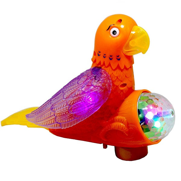 Musical Electric Parrot With Multicolour Flashing Lights