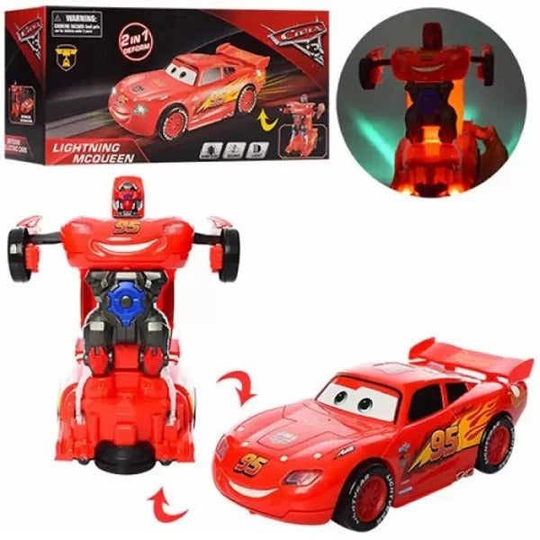 2 IN 1 Transformer McQueen Robot Car With Lights & Music