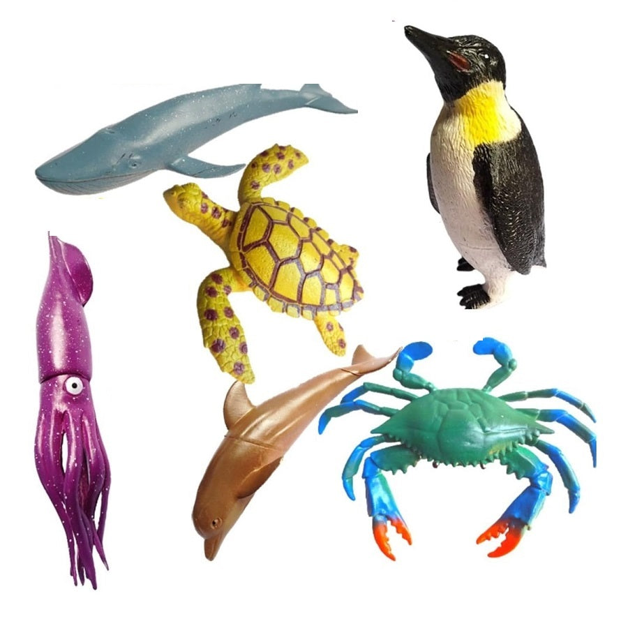 Realistic Ocean Figure Sea Animal Creatures Set Of 7 Pcs