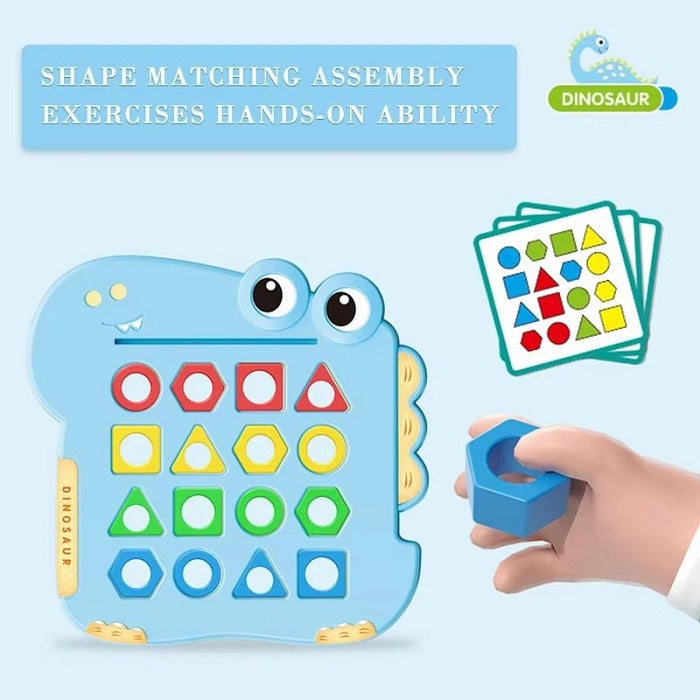 Multicolour Dinosaur Theme Shapes Maching Educational Game
