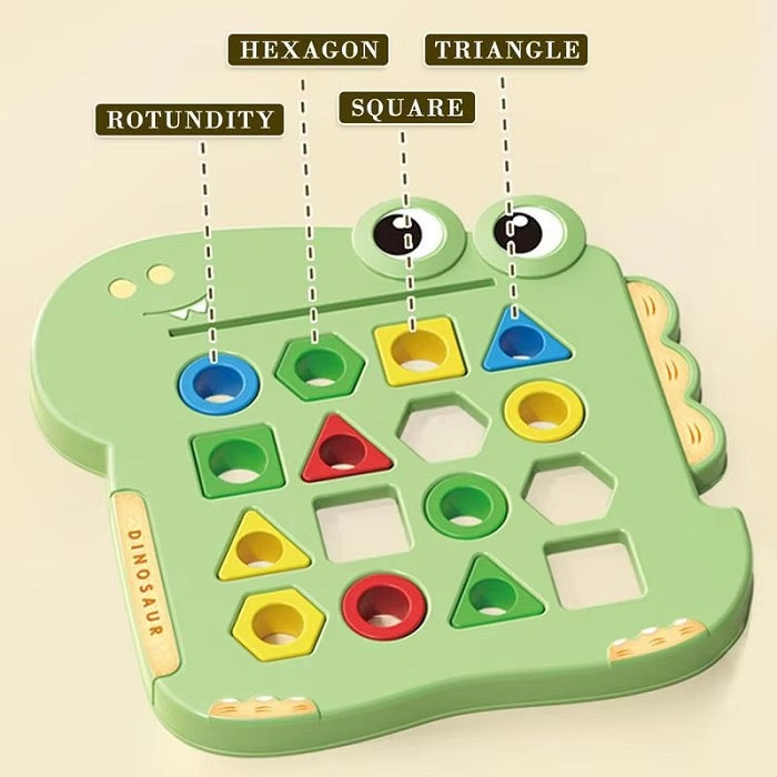 Multicolour Dinosaur Theme Shapes Maching Educational Game