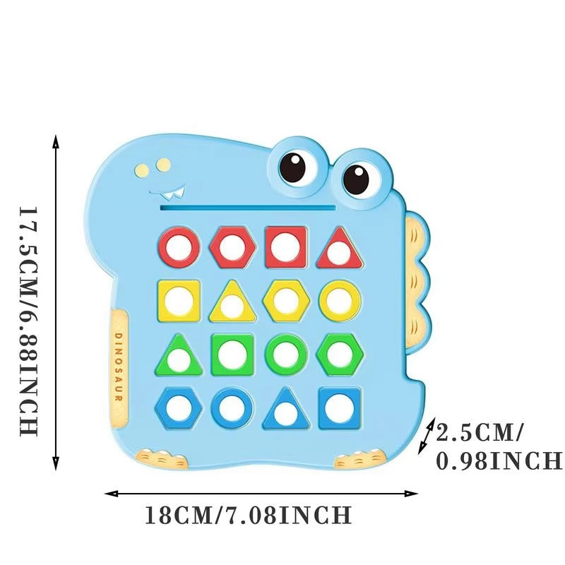 Multicolour Dinosaur Theme Shapes Maching Challenging Game