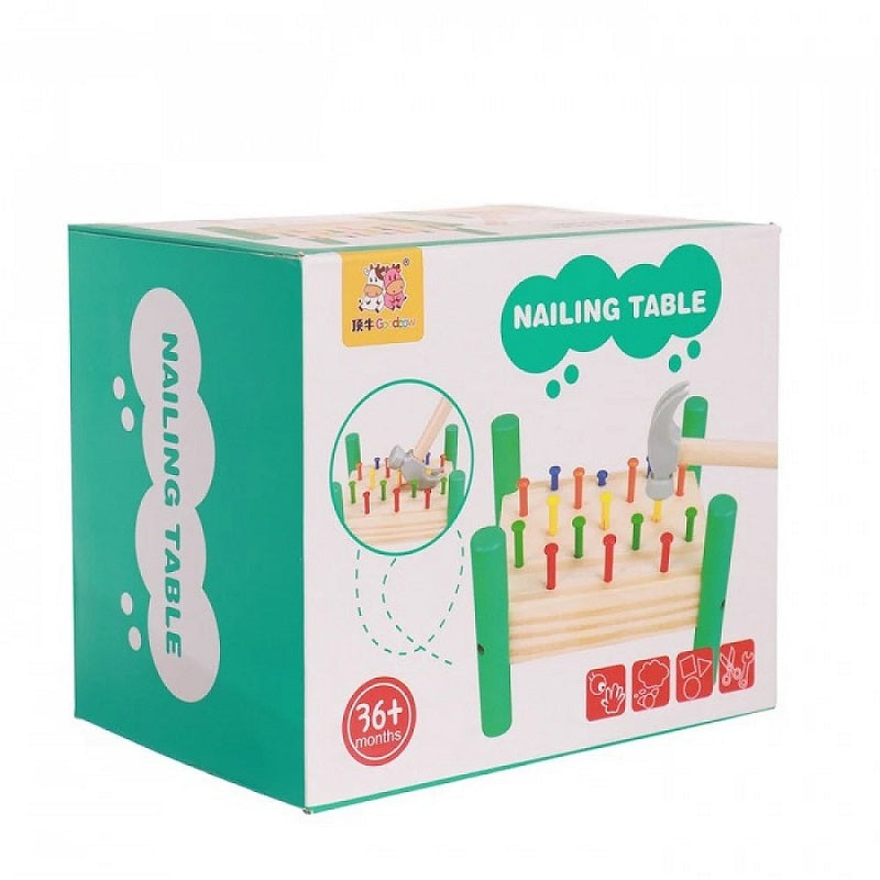 Wooden Nailing Table Multi-functional Creative Educational Toy