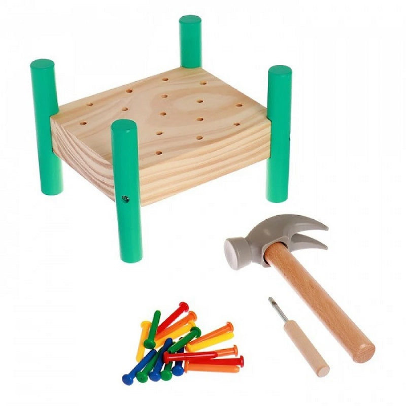 Wooden Nailing Table Multi-functional Creative Educational Toy