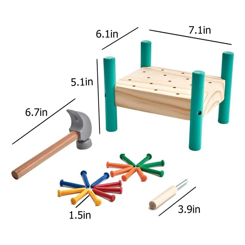 Wooden Nailing Table Multi-functional Creative Educational Toy