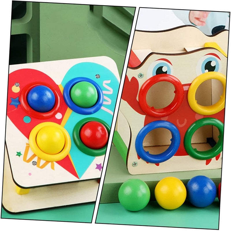 Wooden Color Matching Knock The Ball With Hammer & Balls
