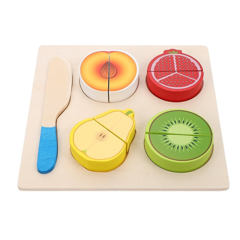 Wooden 3D Fruits Cutting Puzzle Sorting Educational Board