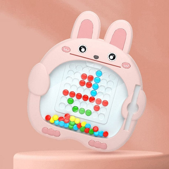 Cute Rabbit Theme Magnetic Drawing Multicolour Beans Board