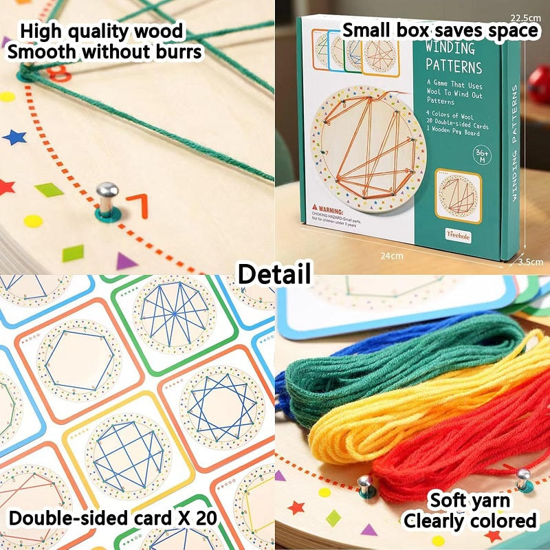 Wooden 3D Winding Patterns Creative Educational Activity