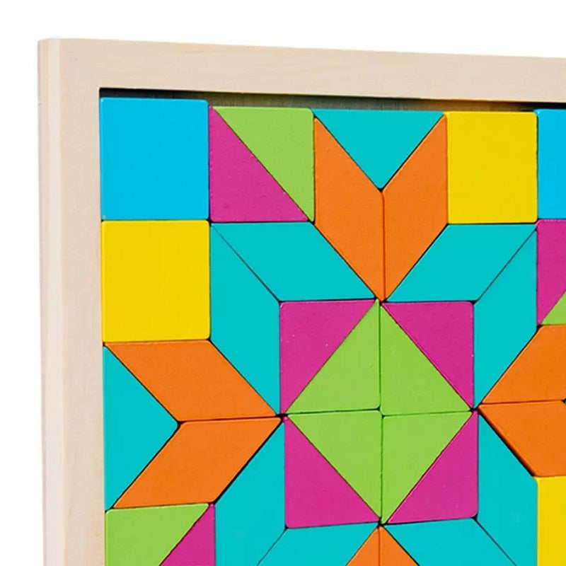 Wooden Geometrical Tangram Puzzle Creative Pattern Board