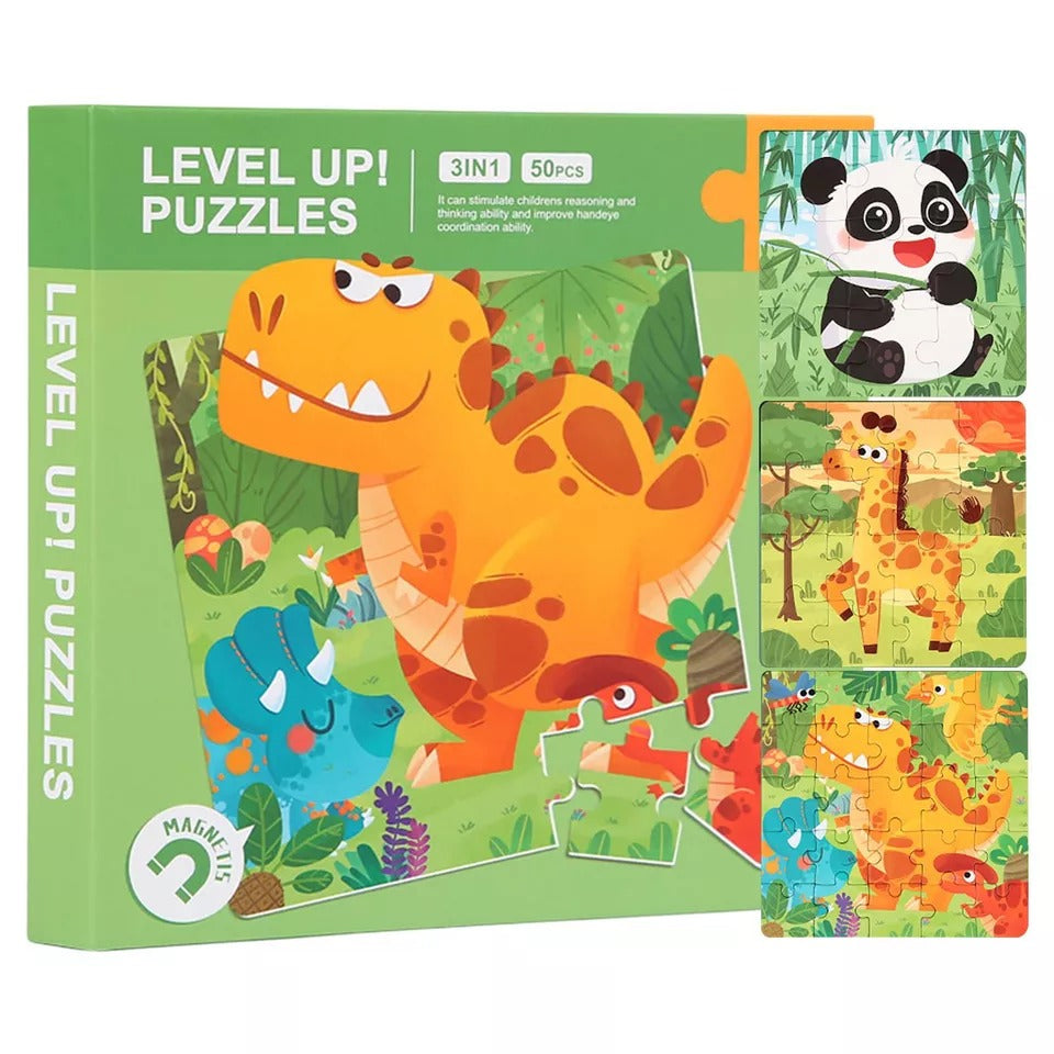 Wooden Magnetic Animal Pattern Jigsaw Puzzle Creative Book