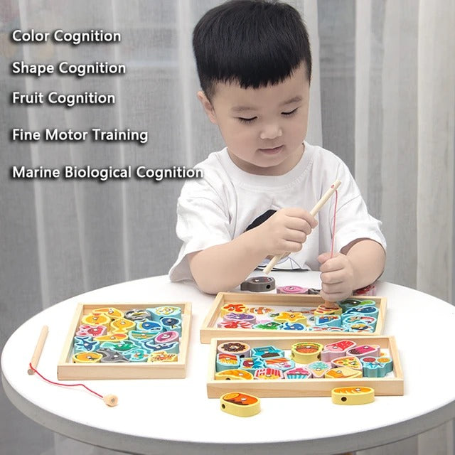 Wooden Vehicle Fishing & Threading Educational Activity