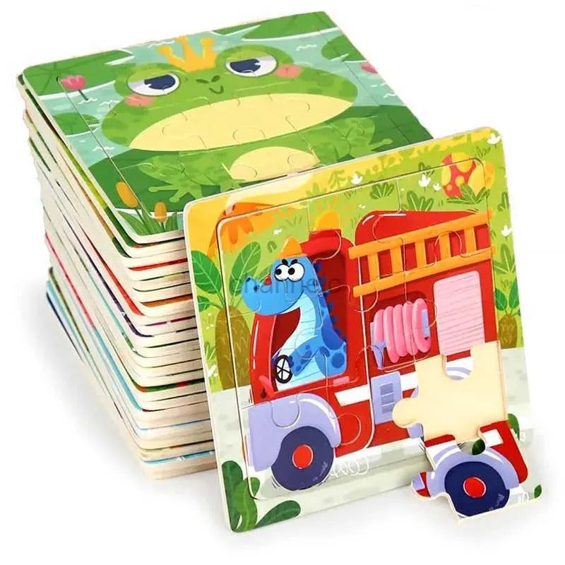 Wooden Magnetic Dinosaur Transport Jigsaw Puzzle Creative Book