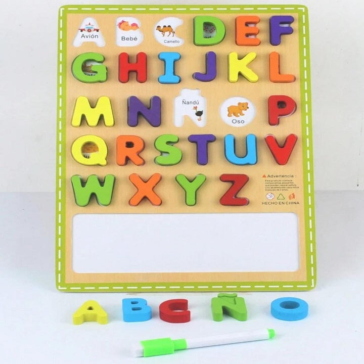 Wooden 3D Multicolor Capital ABC Sorting Board