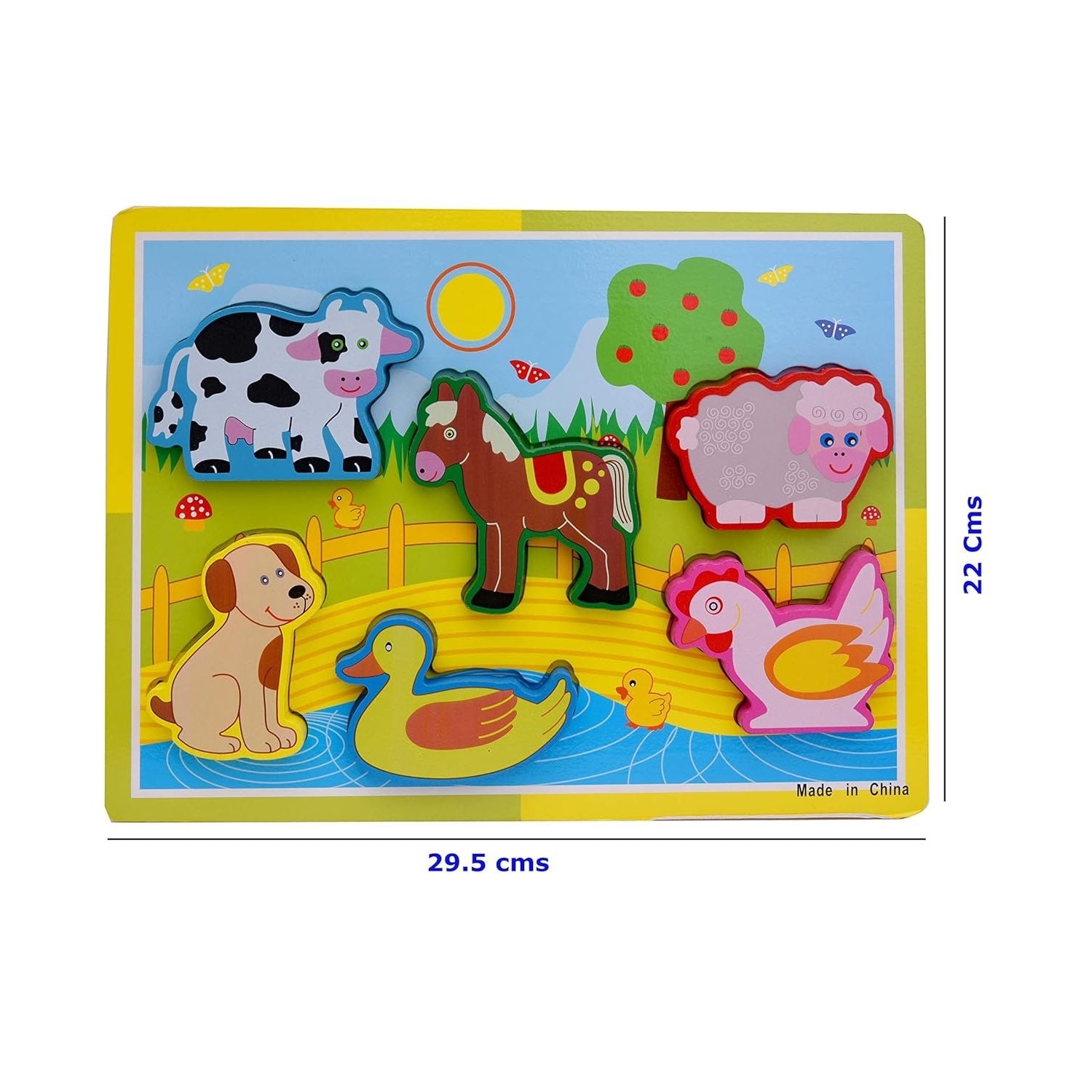 Wooden 3D Farm Animal Puzzle Sorting Educational Board