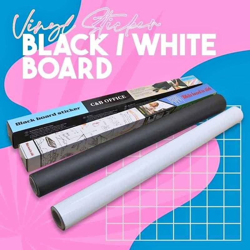 Black & White Board Wall Sticker With Chalk & Marker