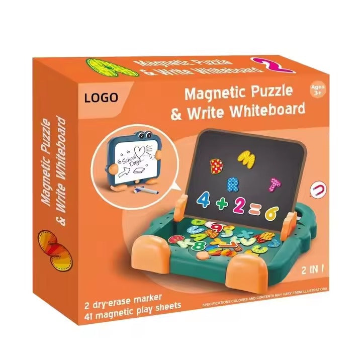 2 IN 1 Magnetic Puzzle & Writting Board Educational Toy