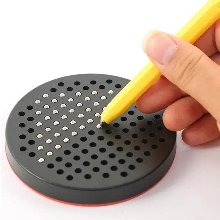 Mini Magnetic Round Bead Drawing Board With Pen