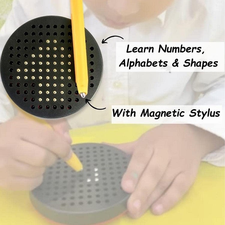Mini Magnetic Round Bead Drawing Board With Pen