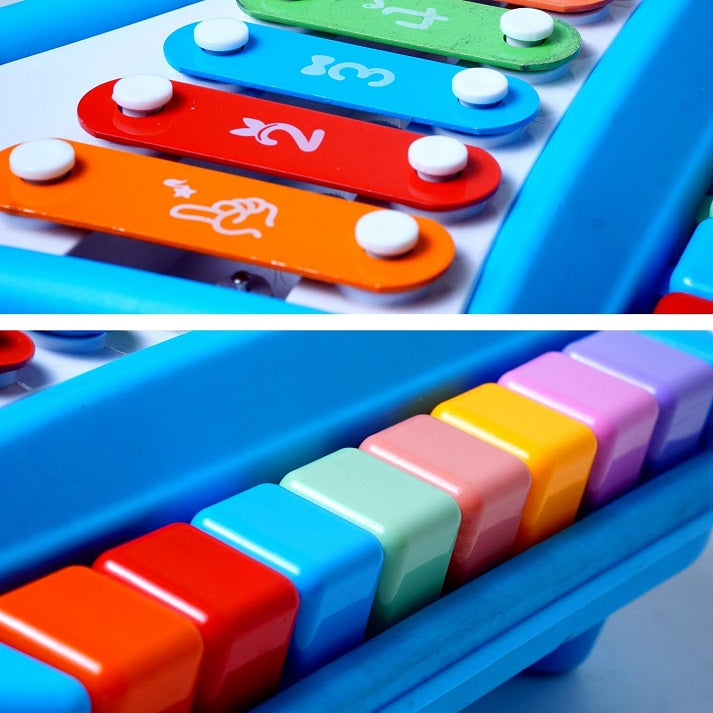2-in-1 Hand Percussion Piano & 8 Note Xylophone With Stick