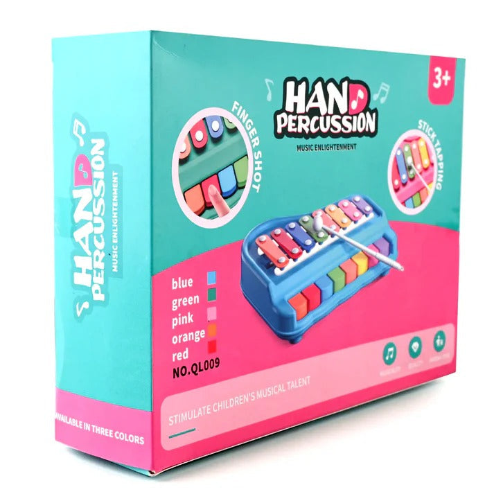 2-in-1 Hand Percussion Piano & 8 Note Xylophone With Stick