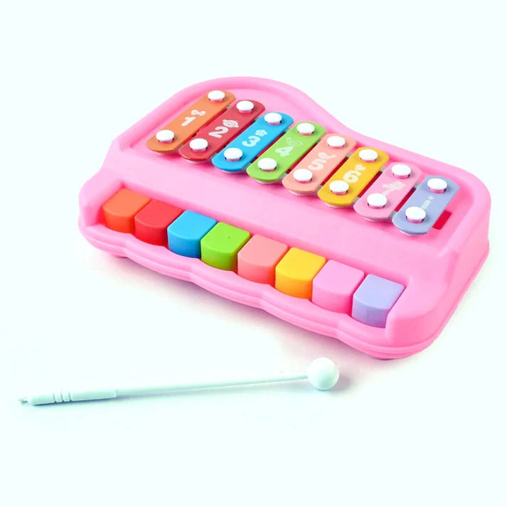 2-in-1 Hand Percussion Piano & 8 Note Xylophone With Stick