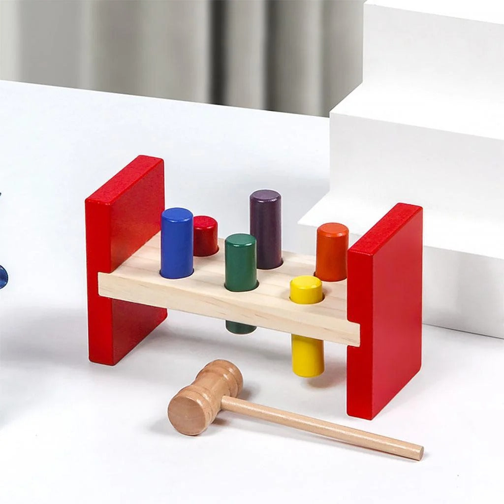 Wooden Strikes Intelligent Multicolor Hammer Piling Table