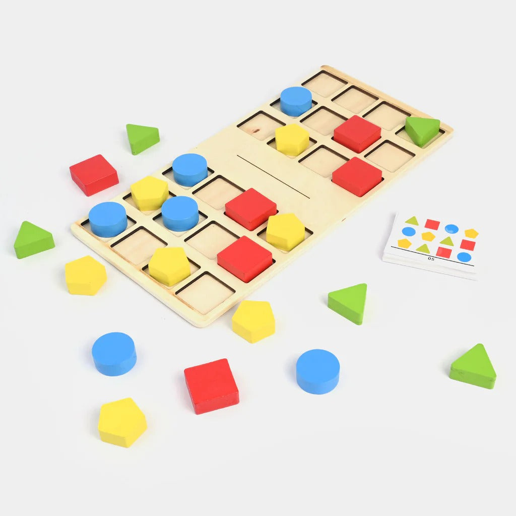 Wooden Shapes Four Color Battle 2 Players Challenging Game