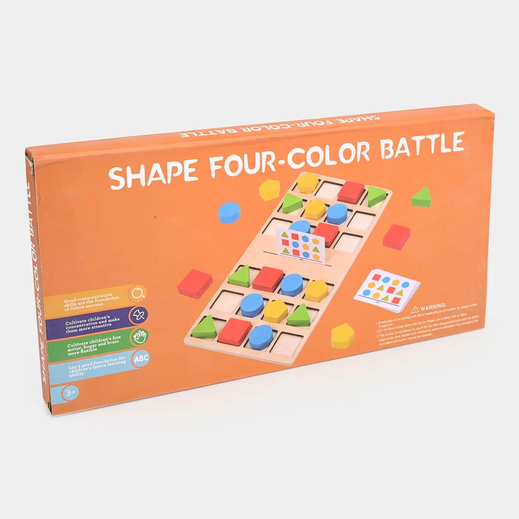 Wooden Shapes Four Color Battle 2 Players Challenging Game