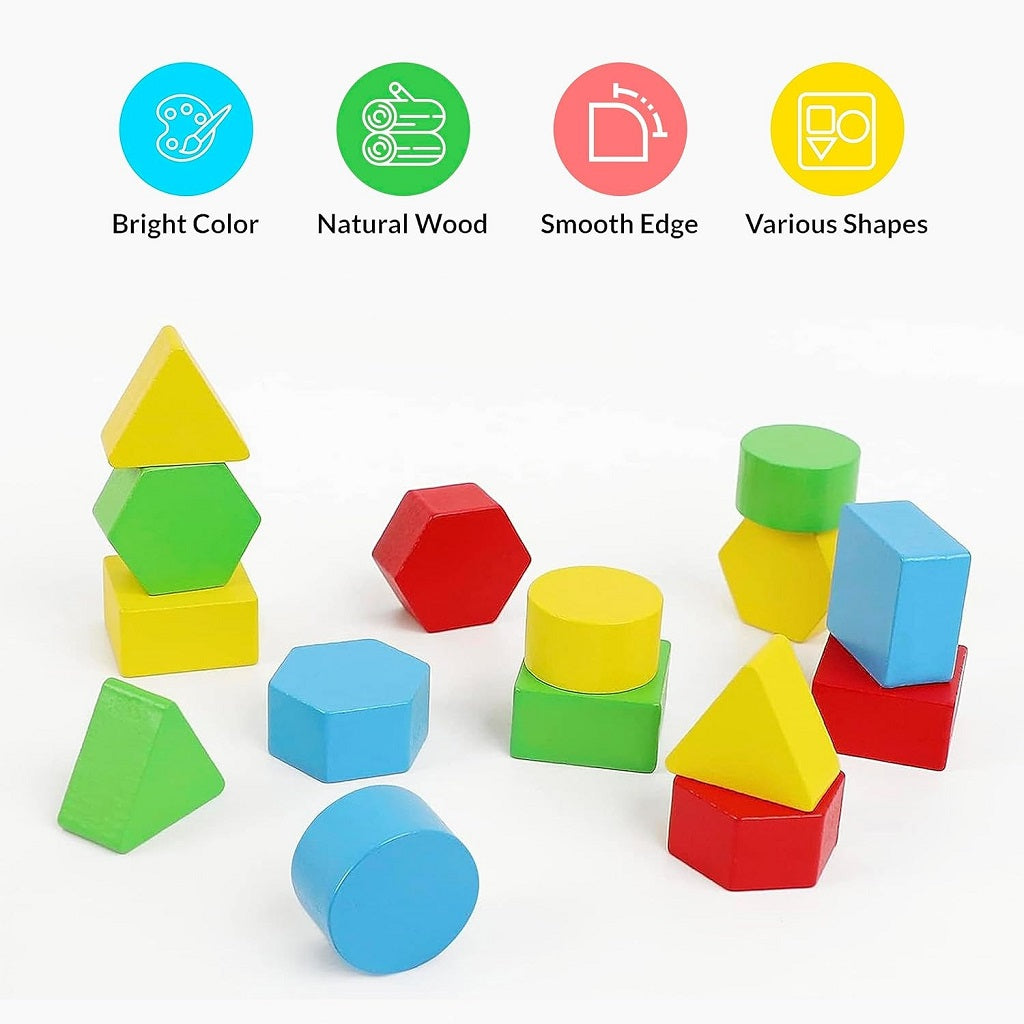 Wooden Shapes Four Color Battle 2 Players Challenging Game