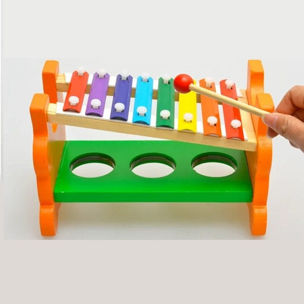 Wooden 2 IN 1 Tiger Theme Knocked The Ball With Xylophone