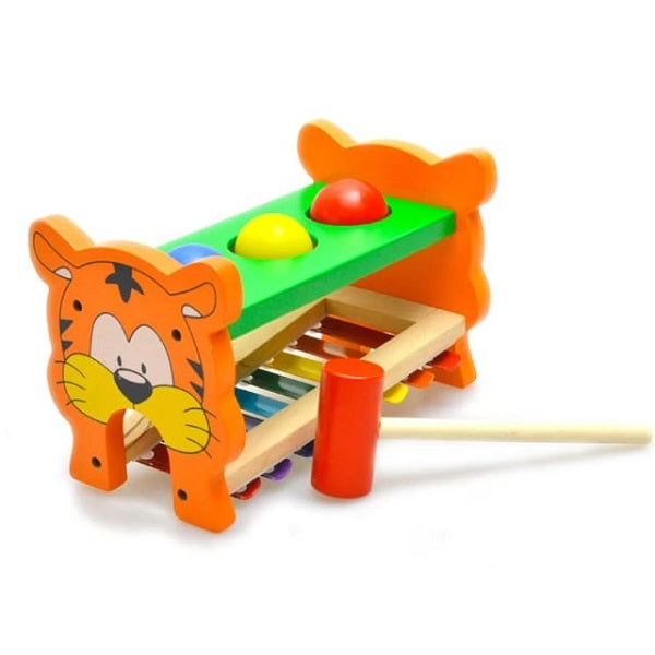 Wooden 2 IN 1 Tiger Theme Knocked The Ball With Xylophone