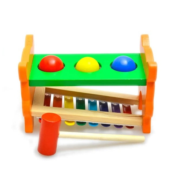 Wooden 2 IN 1 Tiger Theme Knocked The Ball With Xylophone