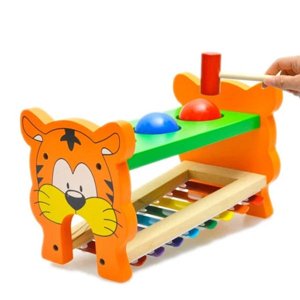 Wooden 2 IN 1 Tiger Theme Knocked The Ball With Xylophone