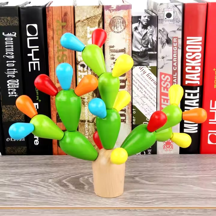 Wooden Multicolour Cactus Puzzle Tree Educational Creative Activity