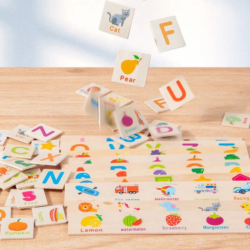 Wooden Knowledge Classification Objects Matching & Flash Cards Early Educational Toy