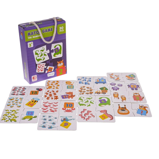 Match Game The Numbers 30 Pcs Puzzle Jigsaw Cards