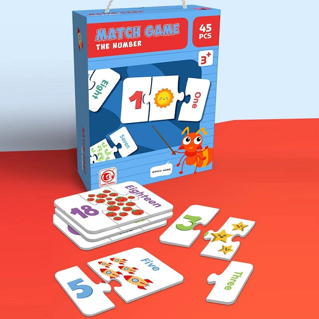 Match Game The Numbers 45 Pcs Puzzle Jigsaw Cards