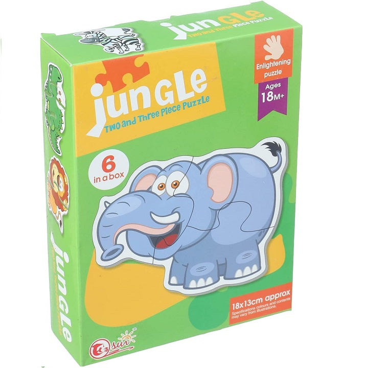 Wild Animal Jungle Match Colorful Jigsaw Puzzles DIY Toy