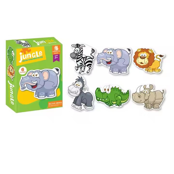 Wild Animal Jungle Match Colorful Jigsaw Puzzles DIY Toy