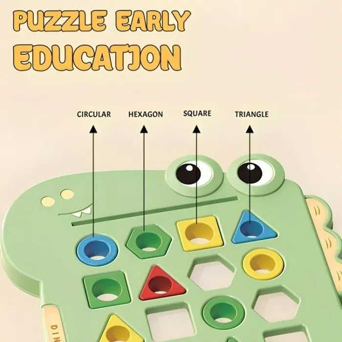 Multicolour Dinosaur Theme Shapes Maching Educational Game