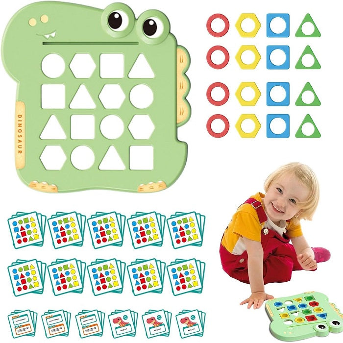 Multicolour Dinosaur Theme Shapes Maching Educational Game