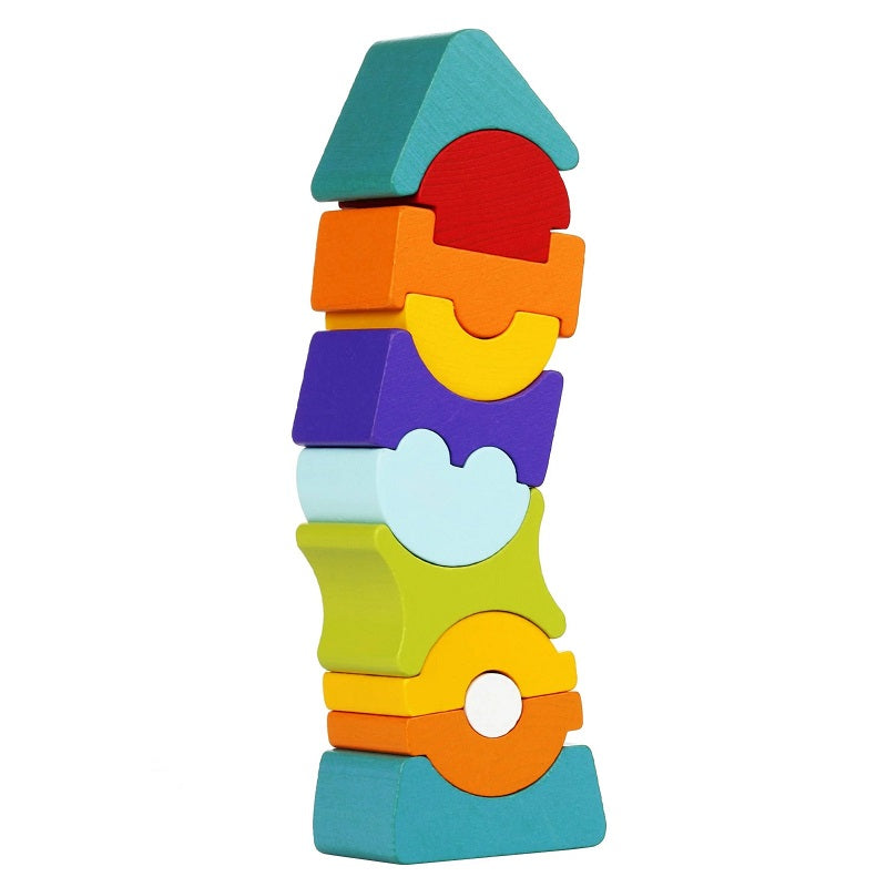 Wooden Pyramid Stacking & Balancing Building Blocks Educational Toys